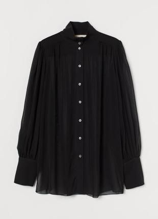 Черная блуза h&m шелк+вискоза