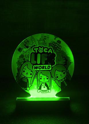 Вав! детский ночник-светильник "тока бока" toca boca с настройкой света (на чёрной подставке, дизайн 28)5 фото