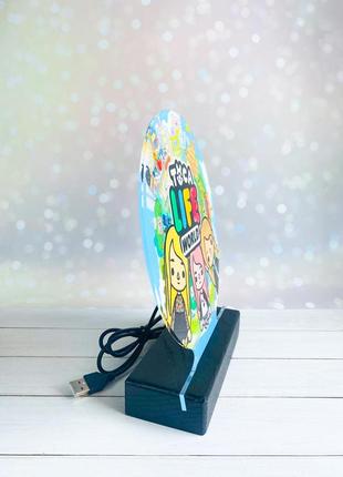 Вав! детский ночник-светильник "тока бока" toca boca с настройкой света (на чёрной подставке, дизайн 28)7 фото