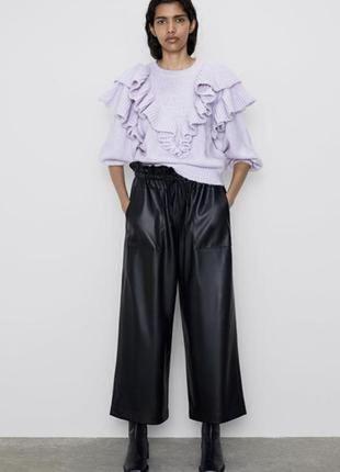 Кюлоти з екошкіри zara.