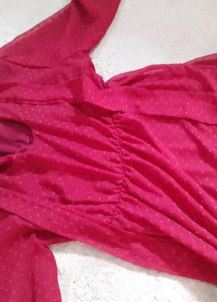 Шикарное трендовое романтичное платье цвета марсал. размер м. zara4 фото