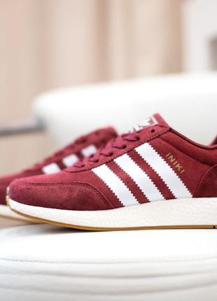 Розпродаж! adidas iniki бордові кросівки жіночі замшеві адідас інікі весняні осінні демісезонні демісезон відмінна якість10 фото