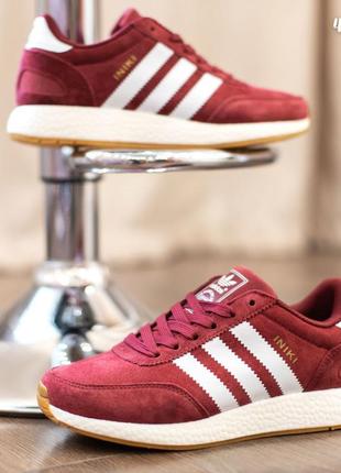 Розпродаж! adidas iniki бордові кросівки жіночі замшеві адідас інікі весняні осінні демісезонні демісезон відмінна якість8 фото