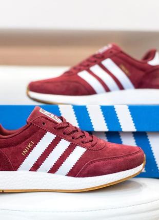 Распродаж! adidas iniki бордовые кроссовки женские замшевые адидас инки весенние осенние демисезонные демисезонные качество1 фото