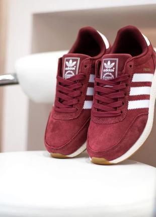 Розпродаж! adidas iniki бордові кросівки жіночі замшеві адідас інікі весняні осінні демісезонні демісезон відмінна якість9 фото