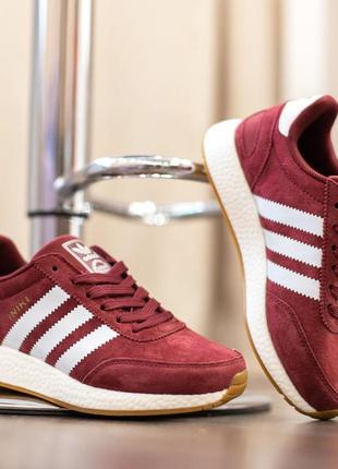 Розпродаж! adidas iniki бордові кросівки жіночі замшеві адідас інікі весняні осінні демісезонні демісезон відмінна якість3 фото