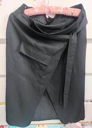 Спідниця юбка карго кежуал на запах з кишенею міді shein3 фото