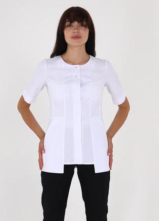 Медична куртка куртка юрмала біла (легка тканина)1 фото