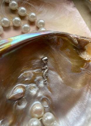 Кулон подвеска морской конёк, серебряный, серебро 9254 фото