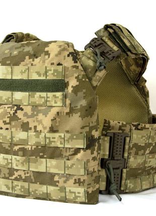 Плитоноска plate carrier с быстрым сбросом irr cordura 500 d пиксель мм-14 (pixel) melgo