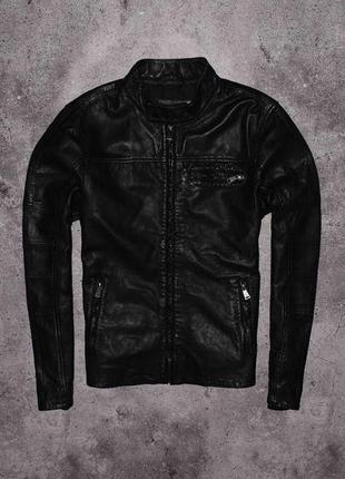 Esprit leather bomber jacket (мужская кожаная куртка бомбер есприт )