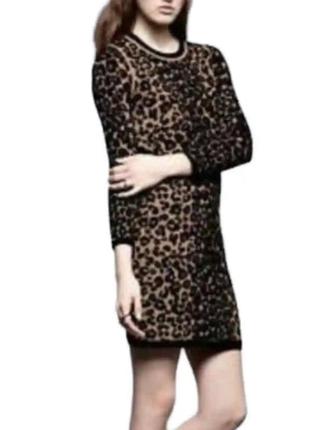 Шикарное теплое платье в леопардовый принт2 фото