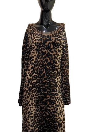 Шикарне тепле плаття в леопардовий принт3 фото