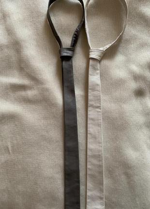Шкіряна тоненька краватка жіноча галстук тренд сезону