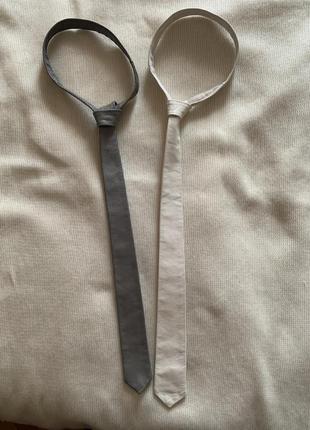 Шкіряна тоненька краватка жіноча галстук тренд сезону