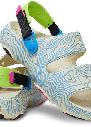 Крокс сандалі алл террейн бежево-сині crocs classic sandal all terrain topographic4 фото