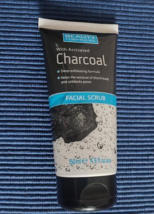 Скраб для глибокого очищення шкіри обличчяbeautyformulas charcoal facial scrub