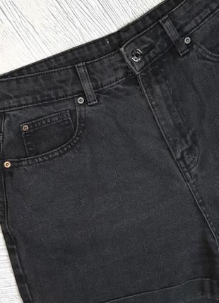 💝2+1=4 женские серо-черные мом джинсовые шорты высокая посадка denim co, размер 46 - 486 фото