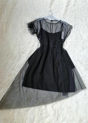 ✅ платье сетка с воланами в горох 4