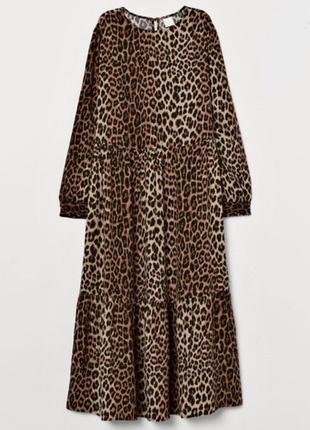 Леопардовое ярусное платье от h&amp;m1 фото