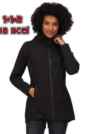 🎁1+1=3 брендовая черная женская куртка regatta, размер 46 - 48