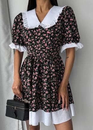 Реальні фото сукня трендова з комірцем