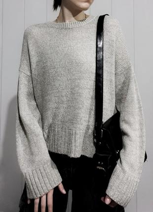 Легкий светр new look мінімалістичний оверсайз з широкими рукавами укорочений легкий