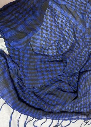 Арафатка шемаг хустка косинка шарф клітина синя з чорним