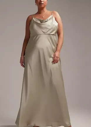 Сукня сатинова максі asos р.22 батал2 фото
