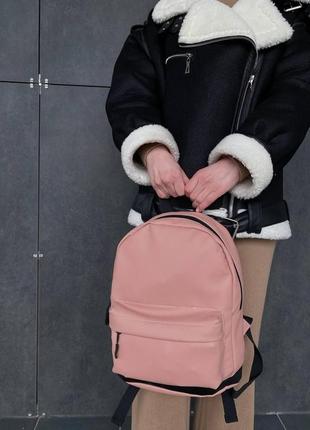 Жіночий рюкзак, з еко шкіри, колір рожевий, пудра