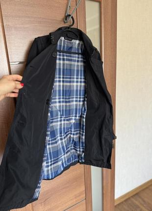 Стильная итальянское винтажная пальто плащ тренч  темно синий размер m7 фото