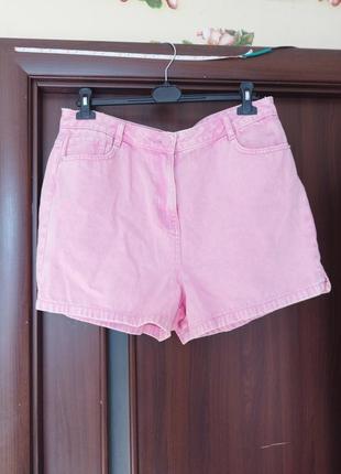 Короткие джинсовые розовые  шорты2 фото