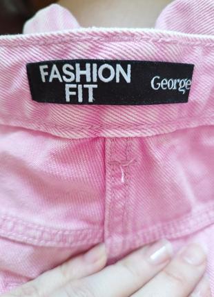 Короткие джинсовые розовые  шорты4 фото