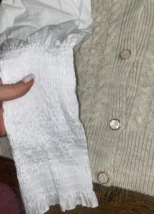 Кардиган с рукавом из хлопка кофточка блуза джемпер на пуговицах zara кардиган с блузой жилет с рукавом4 фото