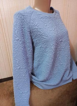 Рельефный свитшот худи толстовка кофта джемпер свитер женский р.l2 фото