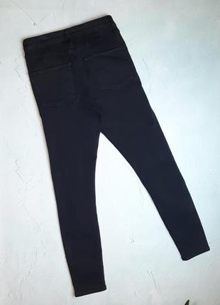 🌿1+1=3 великолепные черные зауженные джинсы стрейч topshop высокая посадка, размер 42 - 444 фото