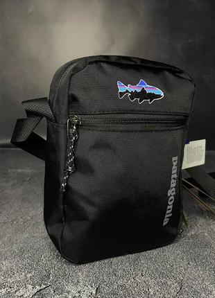 Мессенджер черный patagonia сумка через плечо из ткани патагония, барсетка повседневная средняя4 фото