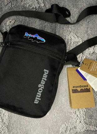 Мессенджер черный patagonia сумка через плечо из ткани патагония, барсетка повседневная средняя5 фото