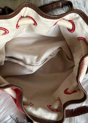 Текстильна сумка мішок кросбоді кисет червона toast5 фото