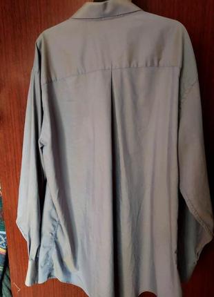 Рубашка мужская 54 серо-голубая с отливом2 фото