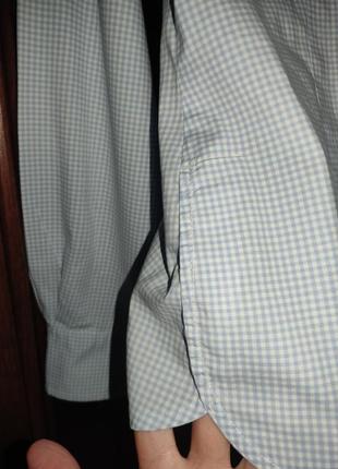 Коттоновая рубашка в клетку tommy hilfiger (хлопок, эластан)3 фото