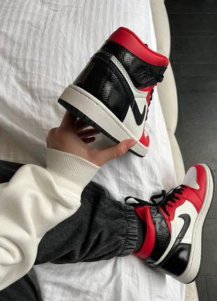 Кроссовки nike air jordan 1 retro high black / red /nike/найк9 фото