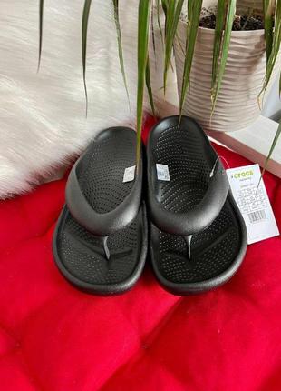 Вьетнамки крокс crocs mellow flip black черные кроксы мужские женские флипы унисекс шлепанцы