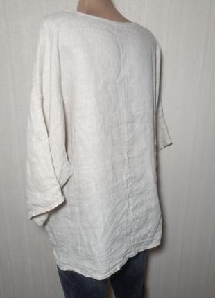Блузка женская лен свободный крой. блуза лен. женская блуза4 фото