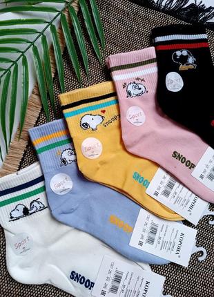 Шкарпетки підліткові снупі (ціна за пару/набором знижка)1 фото