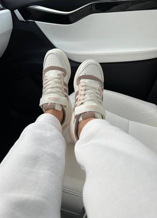 Женские кожаные кроссовки adidas forum 84 low white brown адидас форум2 фото