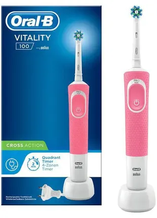 Електрична зубна щітка oral b vitality cross action pink