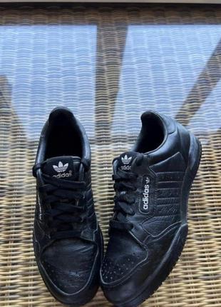 Кожаные кроссовки adidas оригинал черные2 фото