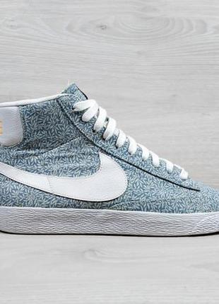 Женские высокие кроссовки nike blazer оригинал, размер 40.5 (mid vintage liberty blue recall)