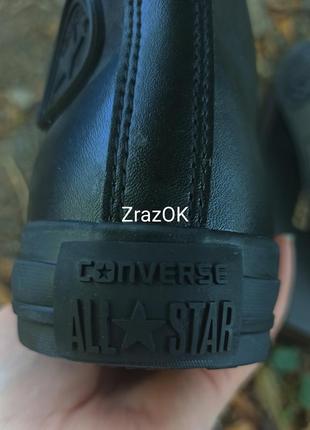 Чорні шкіряні черевики кросівки високі кеди converse5 фото